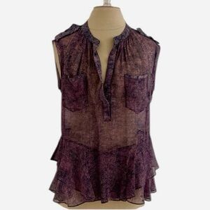 Elegant Sleeveless Ruffle Blouse - Black